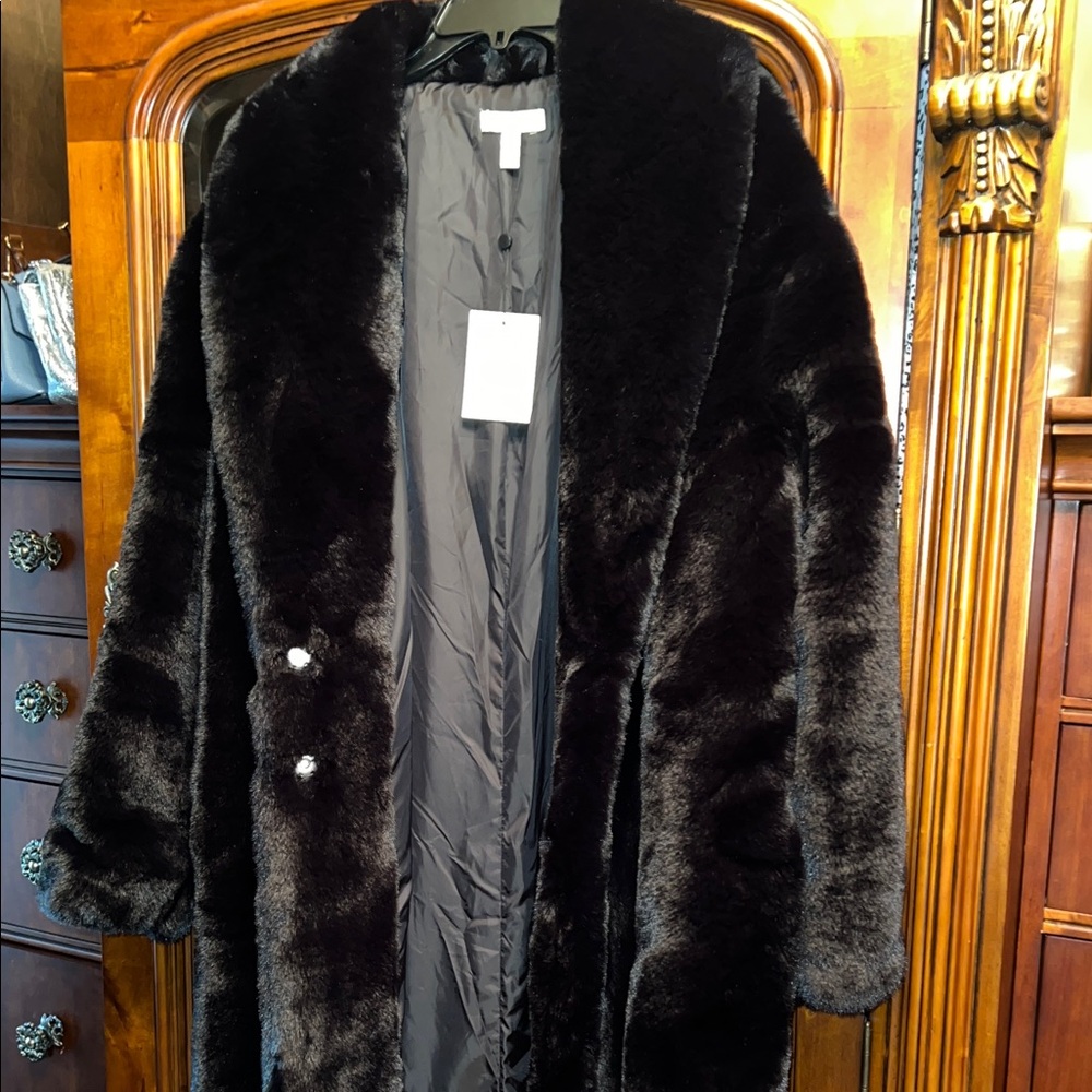 Pretty Lavish Black Faux Fur Coat brand new, never worn